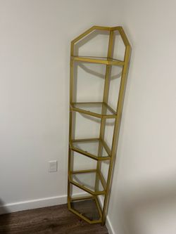 Gold Glass Bookshelf