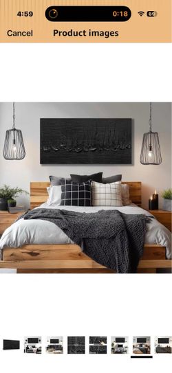 Brand New Abstract Painting Wall Art For Living Room Minimalist Wall Decor For Bedroom Black Canves Wall Art For Dining Room 20 x 40 Inch