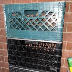Milk Crates Available Vintage Records LP Storage Moving Boxes Green X Black