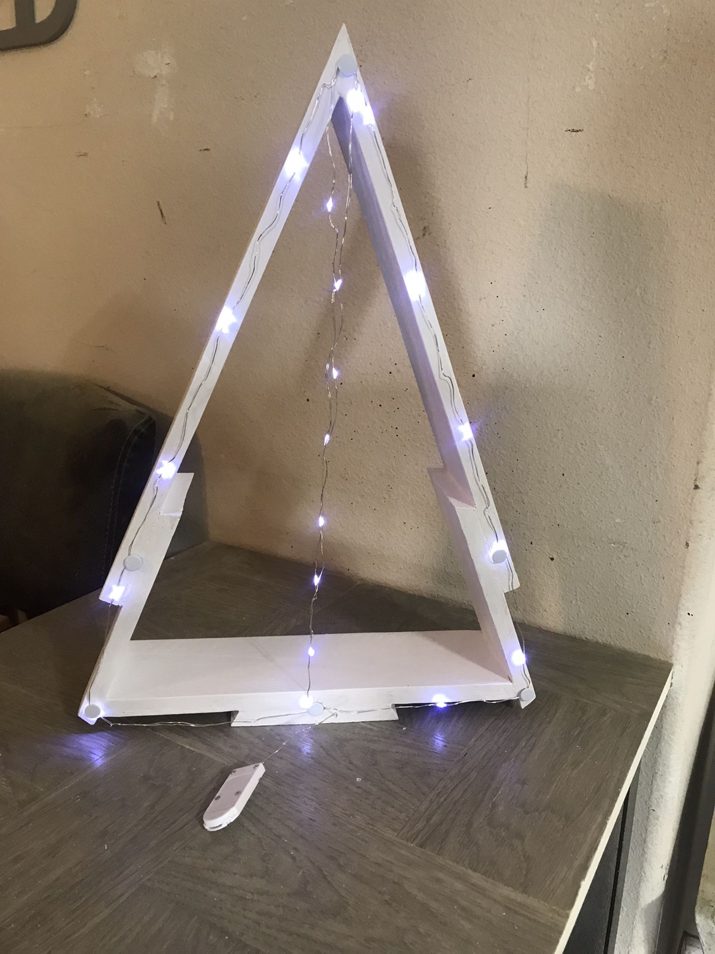 Holiday Handmade Solid Wood Lighted Christmas Tree