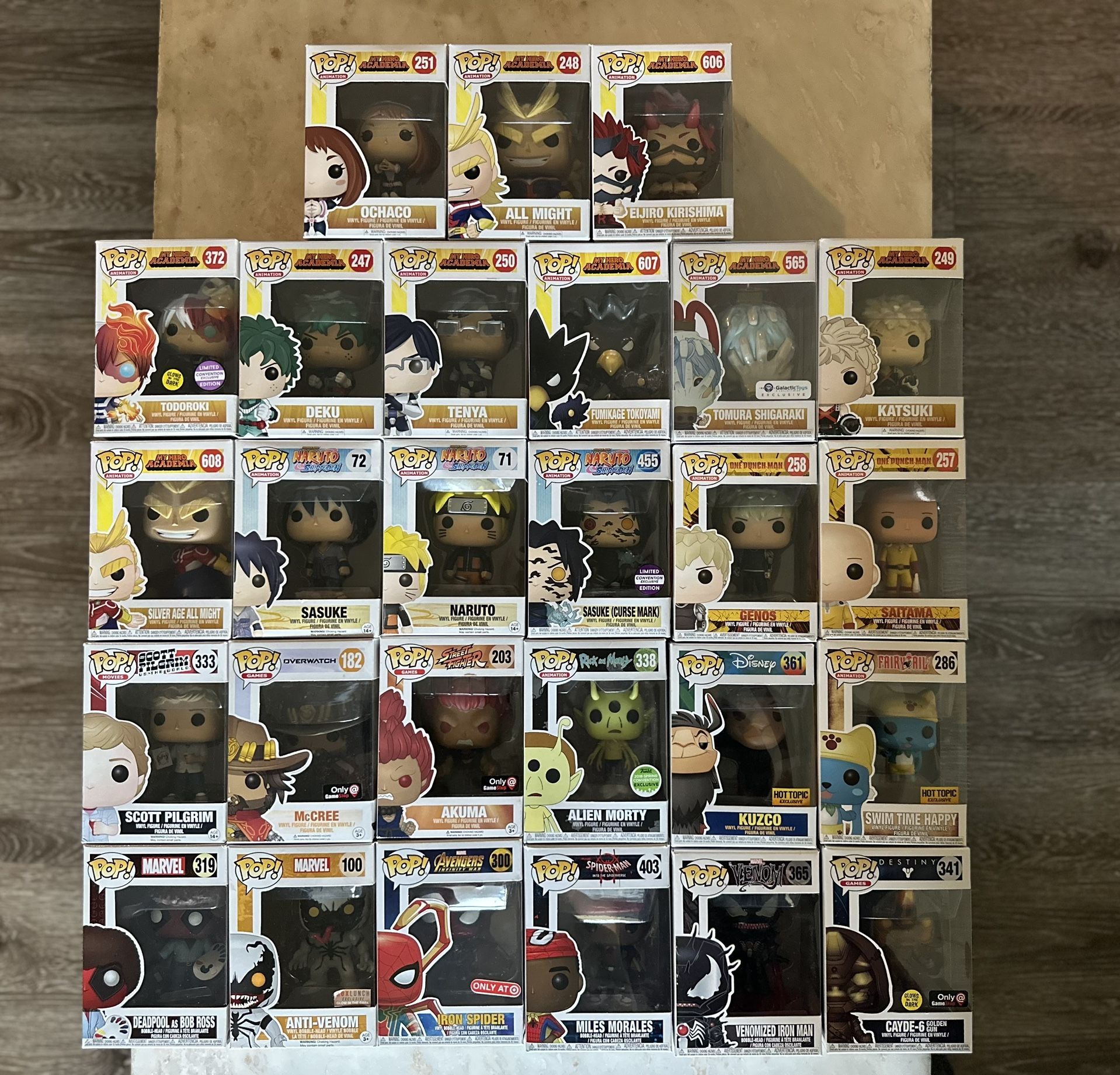 My Hero Academia , Naruto, One Punch Man Funko Pop Lot - DEEP PRICE CUT