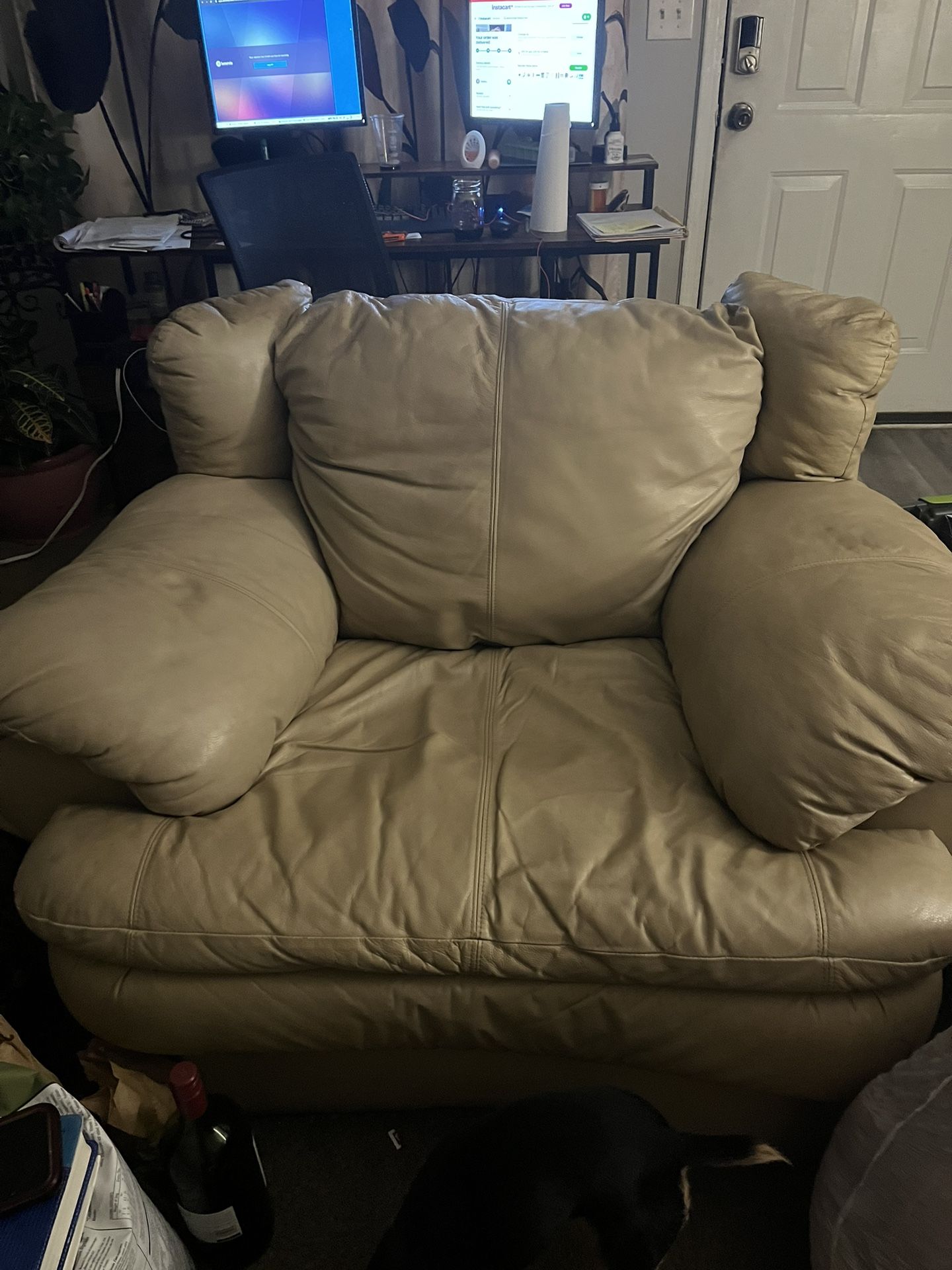 Leather Sofa And Chair