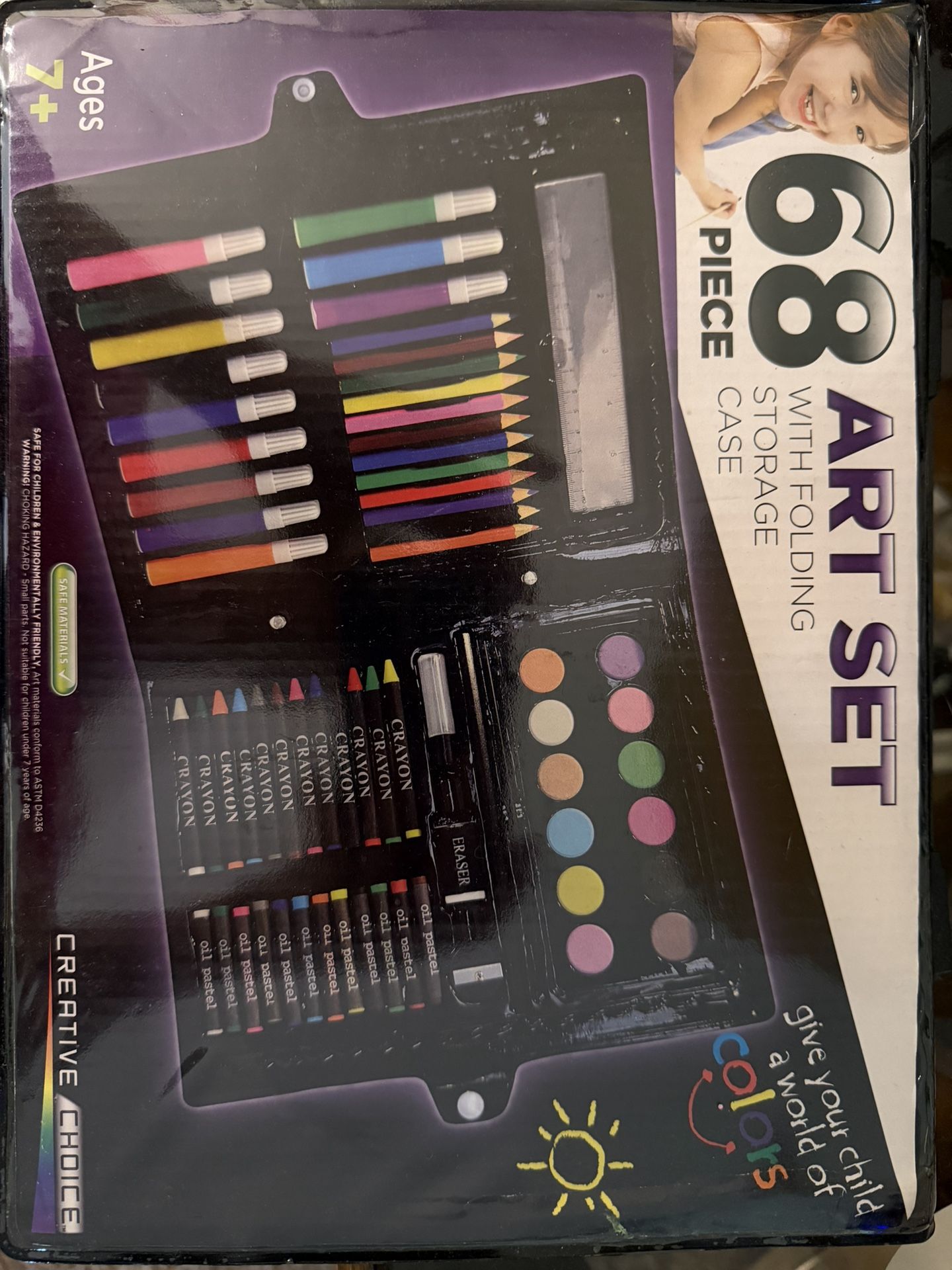 68 Piece Art Set/ Kids- Crayons, Colored Pencils, Colors