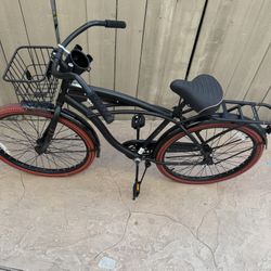 Huffy 26" Nel Lusso Cruiser Bike, Fits Riders 5'0"+, Matte Black, Adult, Men's