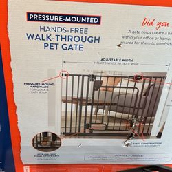 Top paw Hands Free Walk Through Dog Pet Gate