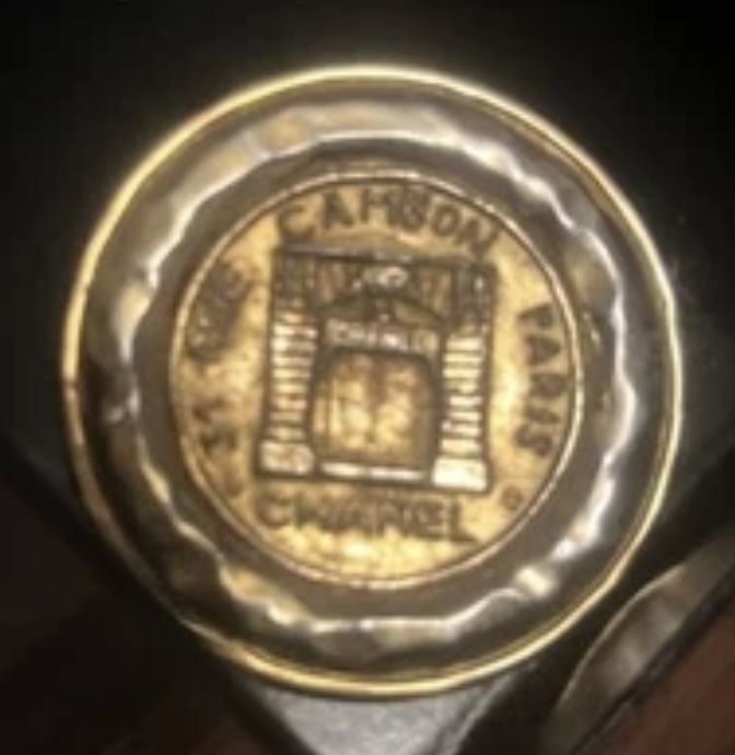 Vintage Chanel 31 Rue Cambon Plaque Gold Plated Brooch