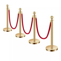 Gold Stanchions Posts, Crowd Control Barriers