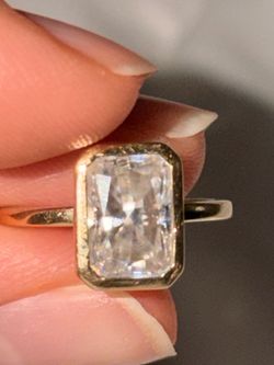 Radiant Cut Solitaire Bezel Set Ring
