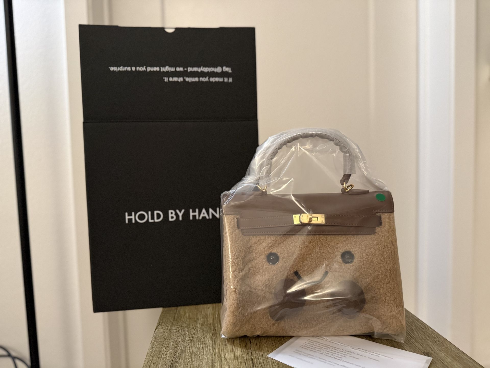 Brand New Hold By Hand Plush Tote Bag – Camel Brown – With Box & Dustbag