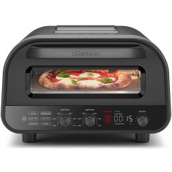 CHEFMAN Indoor Pizza Oven - Makes 12 Inch Pizzas In Minutes, Heats Up To 800°F - Countertop Electric Maker With 5 Touchscreen Presets, Pizza Stone And