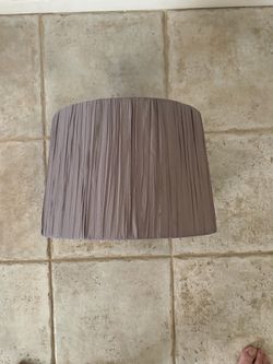 Modern Grey Pleated Drum Lampshade - 14"x10"