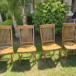 4 solid wood dining chairs