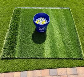 Large Golf Hitting Mat + ~100 Practice Golf Balls