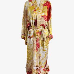 Silk Kimono Robe Soma Sensual NWT Floral Print Women’s S M  lingerie night gown