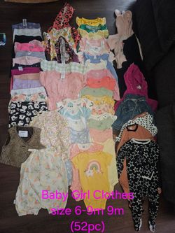 Baby Girls Clothes size 6-9m / 9m (52pc)