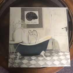 16 X 16 Canvas Bathroom Decor Picture