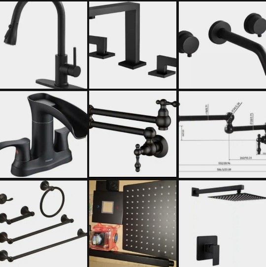 Luxury Sturdy Plumbing Fixtures, Matte Black
