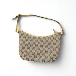    GUCCI TAN MONOGRAM SHOULDER BAG