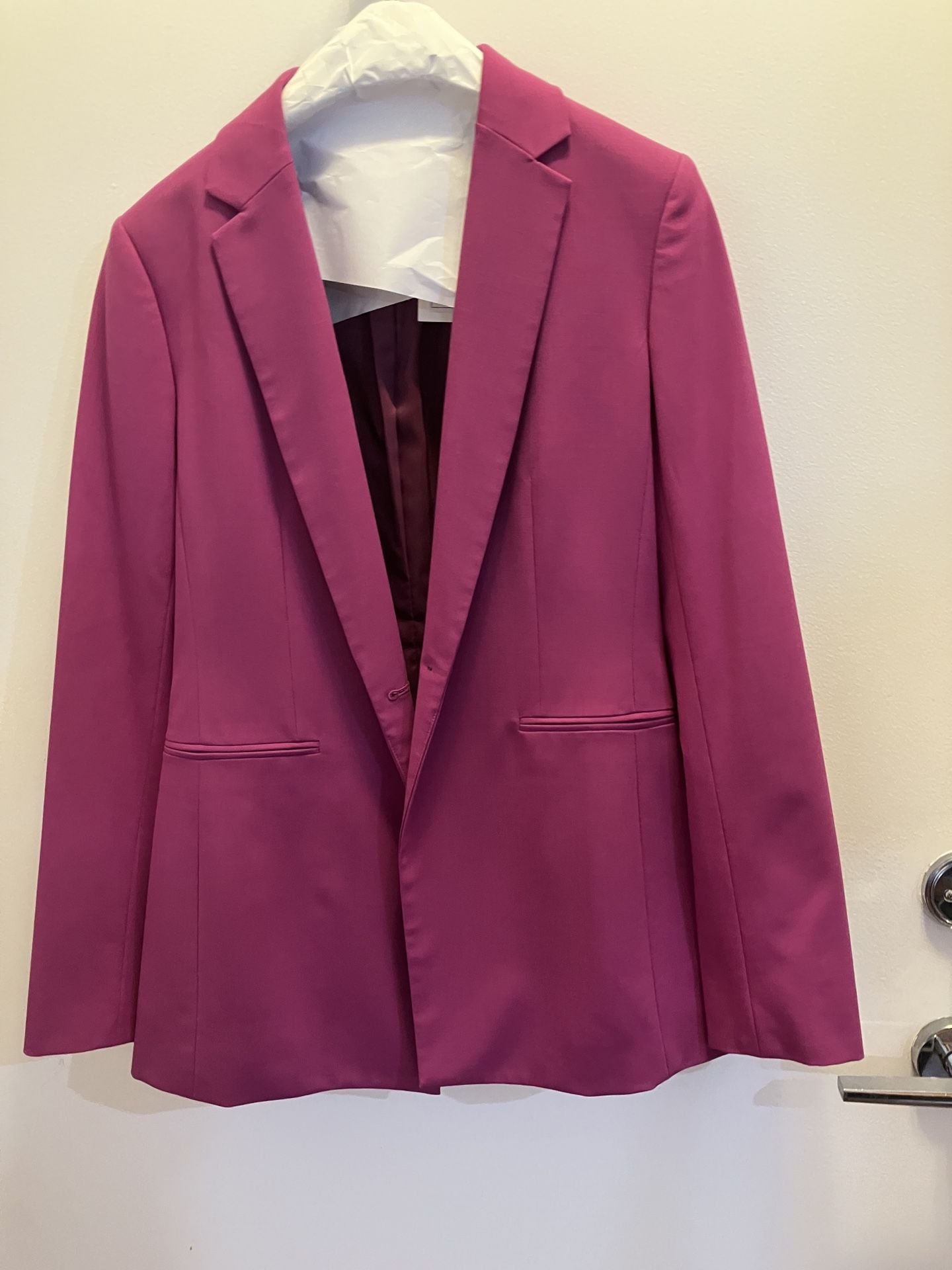 Theory POWER JKT 2 4 Vivid Fuchsia Classic Suit L091104R