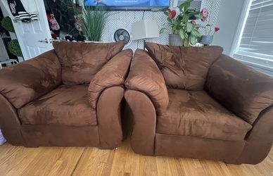 Brown Velvet Armchairs