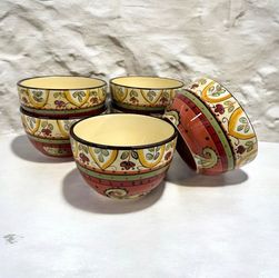 Tabletops Unlimited España Lexi Bowls Set 6 Hand Painted & Crafted Ceramic