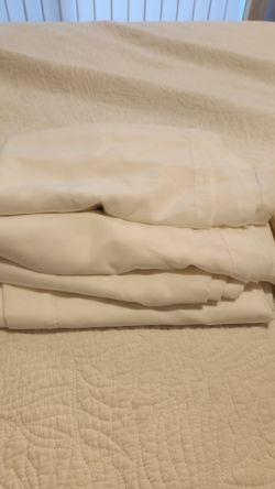 White Privacy Sheer Curtains that Let Light in - Set of 4