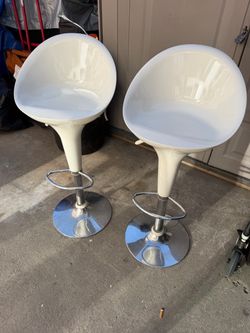Modern white acrylic barstools