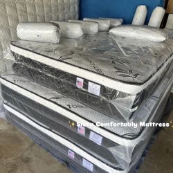🆓Free 2 pillows🆓 🔹Mattress pillow top 🔸12” inches 🟢Queen $199 🟡Full $180 🟠Twin $130 🔴King $299 🔵Cal king $299 ☑️Delivery available $20🚚  Pil