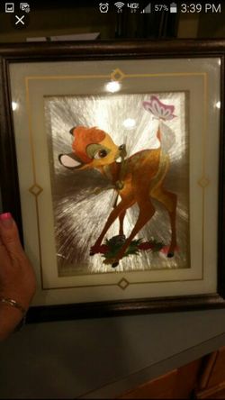 Beautiful Bambi clock lithograph