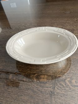 Longaberger Pottery Ivory Oval Serving Bowl