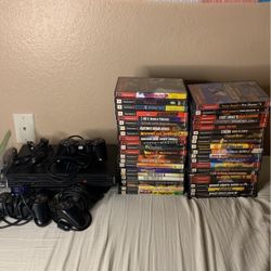 PS2 CONSOLE AND GAMES COLLECTION LOT