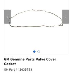 GM Genuine Parts Valve Cover Gasket GM Part # 1(contact info removed)