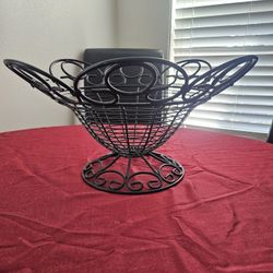 Cast iron fruit basket and Wine rack