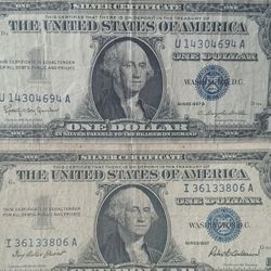 Silver Certificates 1957 & 1957B Blue Notes