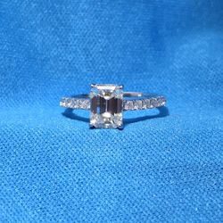Moissanite 2.04 ctw Emerald Cut Ring 