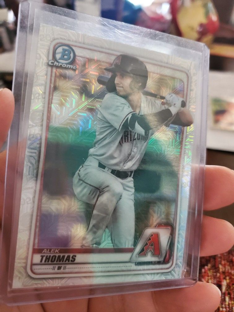 Arizona Diamondbacks Alek Thomas 2020 Bowman Chrome Prospects Mojo Refractor Rookie Baseball Card 