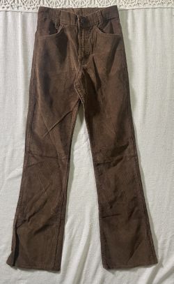 Vtg 70s Levis Corduroy Flare Pants Deadstock Brown Scovill Zip USA White Tab 26