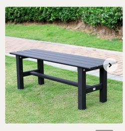 Black Outdoor Backless Garden Bench