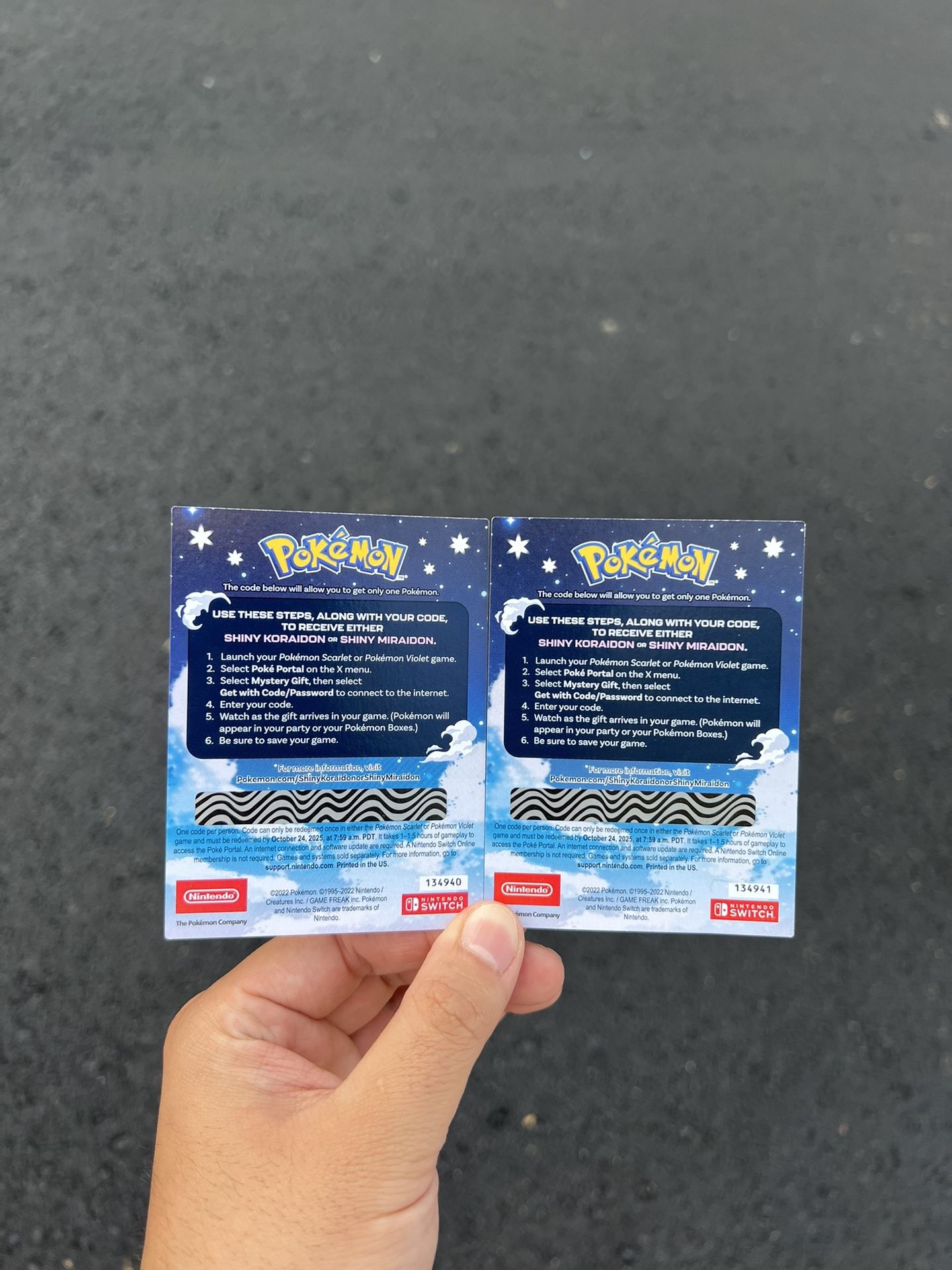 LAST TWO Shiny Koraidon / Shiny Miraidon Code Cards - www.disolcolor.com