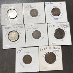 Indian head and V Nickels