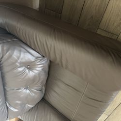 Grey Leather Armchair