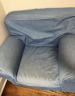 Pottery Barn Kids Oversized Anywhere Chair with Denim Cover for Sale in Cresskill NJ OfferUp