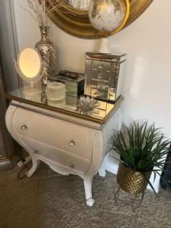 Elegant French Glam Nightstand / Accent Cabinet