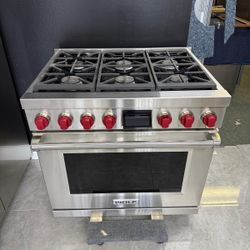 Wolf 36" Stainless Steel Gas Stove