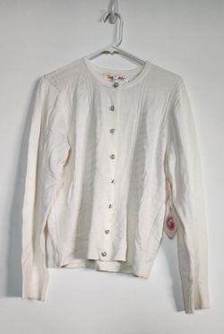 NWT Women's White Cardigan Size XL