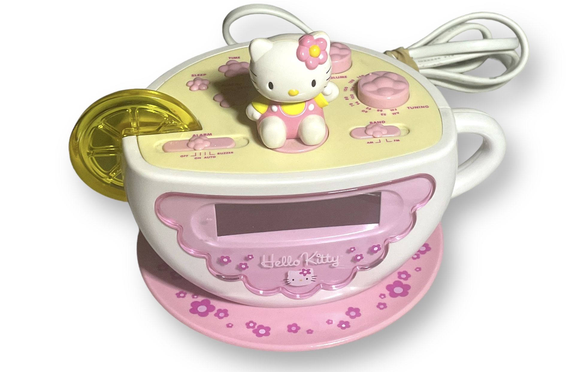 Hello Kitty Tea Cup Digital Alarm Clock AM/FM Radio w/ Night Light