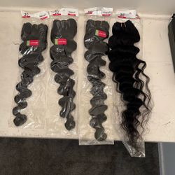 4 Bundles Human Hair Loose Deep  20 22 24 26  Set
