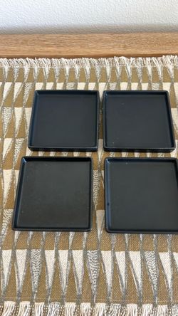 CB2 Bento Matte Black Appetizer Plates – Set of 8