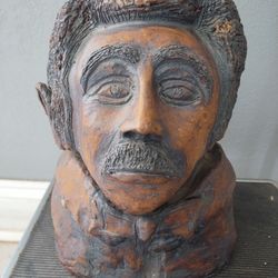 Vintage Head Made Of Clay 