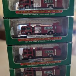 HESS Miniatures ‘99 Fire Trucks, ‘00 First Truck, ‘01 Racer Transport, ‘02 Voyagers, ‘03 Patrol Car